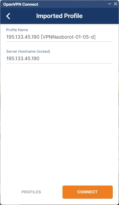 Нажмите Connect